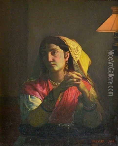 Portrait De Femme Pensive Oil Painting - Jacques Joussay