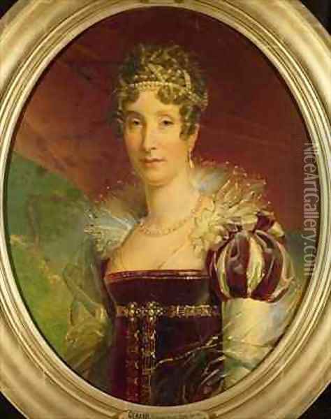 Portrait of Queen Marie Amelie of Bourbon 1782-1866 Oil Painting - Baron Francois Gerard