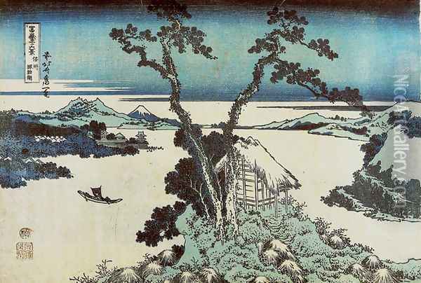 Lake Suwa in Shinano Province (Shinshu Suwako) Oil Painting - Katsushika Hokusai