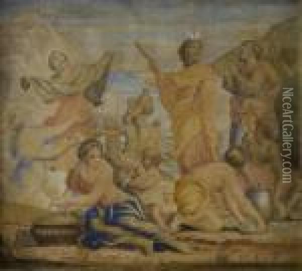 Storie Di Mose Oil Painting - Pietro Da Cortona (Barrettini)