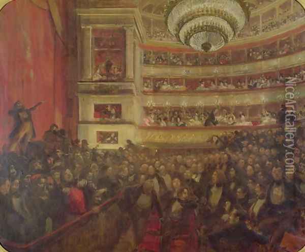 Performance of 'Hernani' by Victor Hugo Oil Painting - Paul Albert Besnard