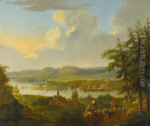Kristiania (from Ekebergasen) Oil Painting - Christian August Lorentzen