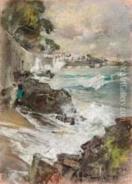 Ischia Ponte - 1941 Oil Painting - Giuseppe Casciaro