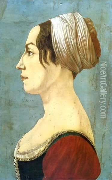 Portrait of a Woman Oil Painting - Piero del Pollaiuolo