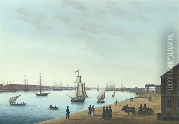 View of the Banks of the Neva, St. Petersburg Oil Painting - Johann Wilhelm Gottfried Barth