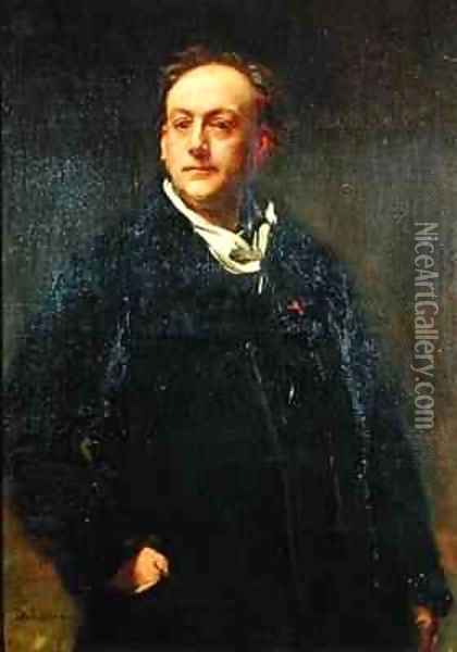 Theodore de Banville 1823-91 Oil Painting - Alfred Dehodencq