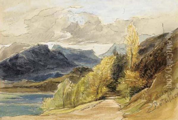 View Of Folkstone Pier; And View Of Loch Affric, Rosshire Oil Painting - James Holland