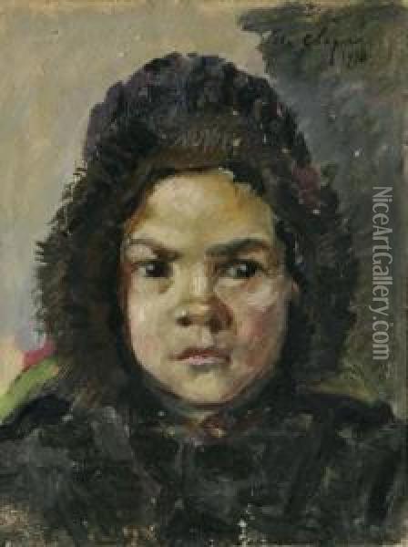 Portrait Of Ayoung Boy Oil Painting - Vasilij S. Svarog
