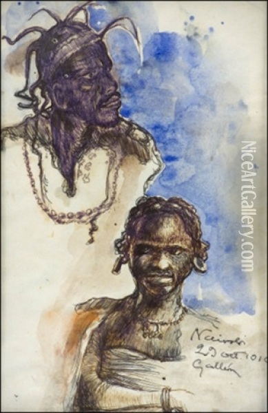 Aihe Nairobista Oil Painting - Akseli Valdemar Gallen-Kallela