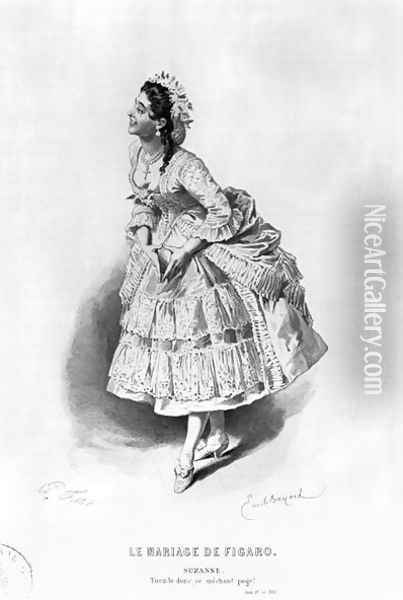 Suzanne, illustration from Act II Scene 17 of 'The Marriage of Figaro' Oil Painting - Emile Antoine Bayard