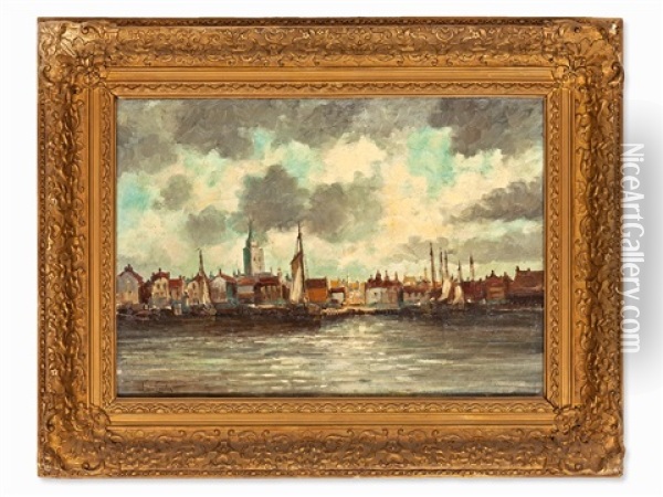 Townscape Oil Painting - Hermanus Koekkoek the Younger