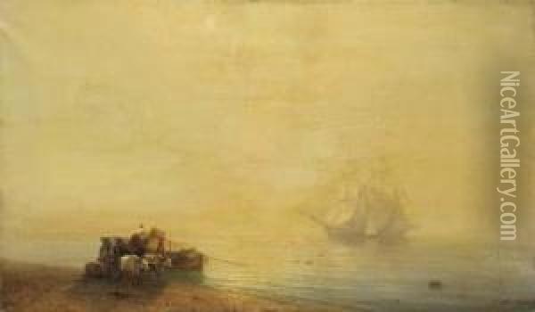 Seascape With Boat Oil Painting - Ivan Konstantinovich Aivazovsky