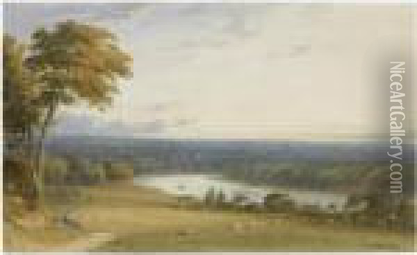 The Thames From Richmond Oil Painting - John Varley