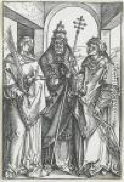 Die Heiligen Stephanus, Sixtus Und Laurentius Oil Painting - Albrecht Durer