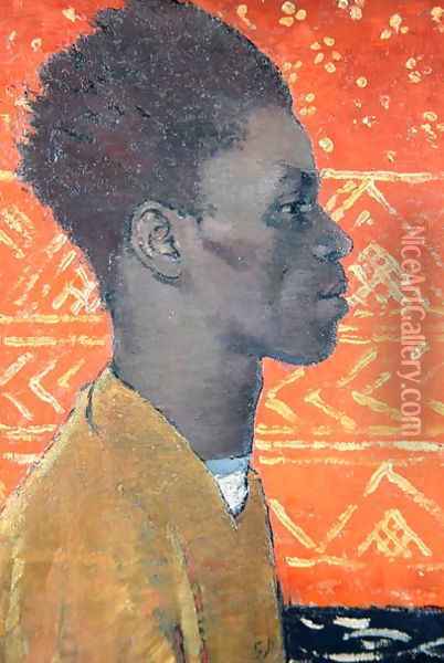 Negro in Profile Portrait of Henry Thomas 1934-35 Oil Painting - Glyn Warren Philpot