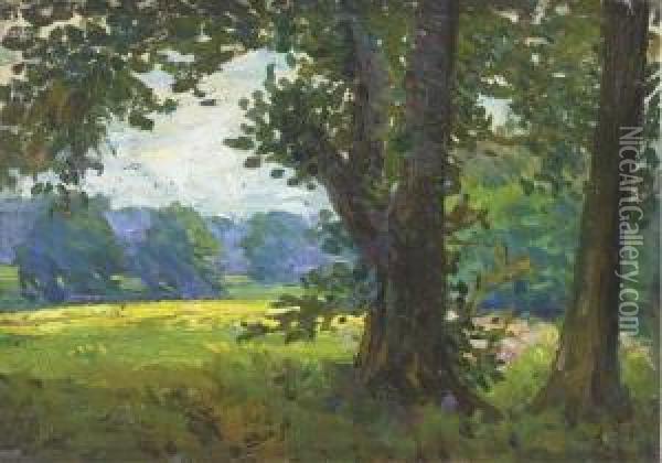 A Cornfield Oil Painting - Hans, Jean Iten