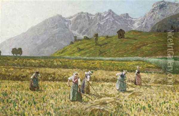 The Harvesters Oil Painting - Stefan Simoni