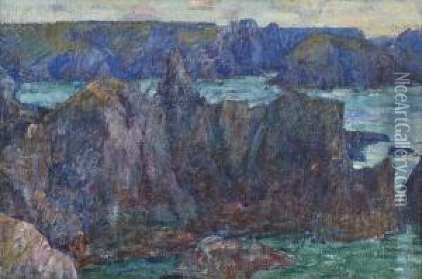Entrance To A Fjord, Belle-ile Oil Painting - John Peter Russell