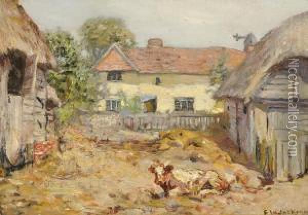 The Farmyard Oil Painting - Frederick William Jackson