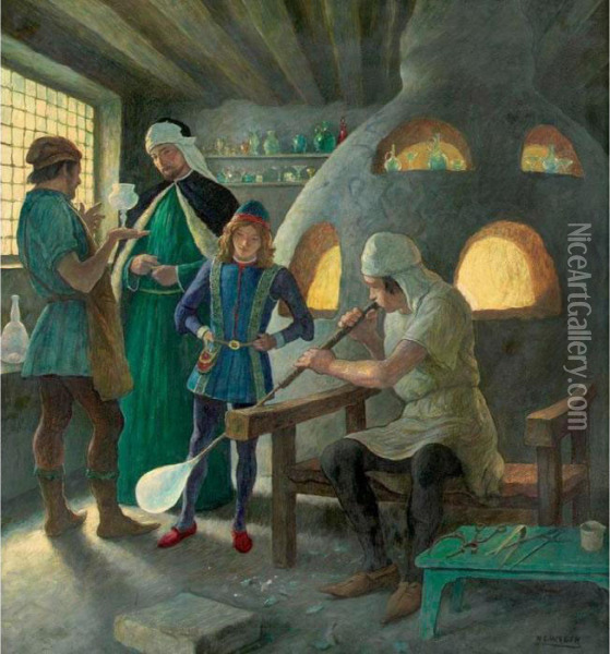 The Story Of Glass Oil Painting - Newell Convers Wyeth