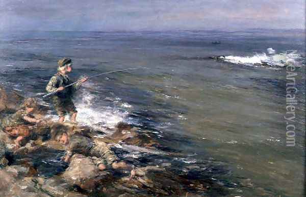 Fisherchildren, 1875 Oil Painting - William McTaggart