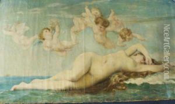 The Birth Of Venus (by Norvel H. Busey) Oil Painting - Alexandre and Jourdan, Adolphe Cabanel