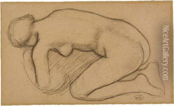 Nue Accroupie Oil Painting - Aristide Maillol