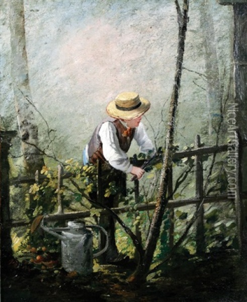 The Young Gardener Oil Painting - Emma Sparre