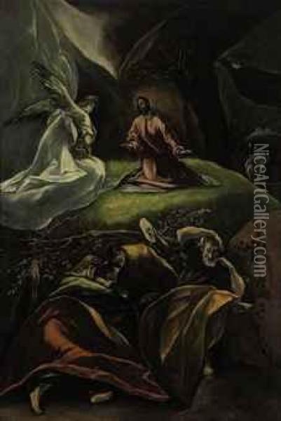 The Agony In The Garden Oil Painting - El Greco (Domenikos Theotokopoulos)