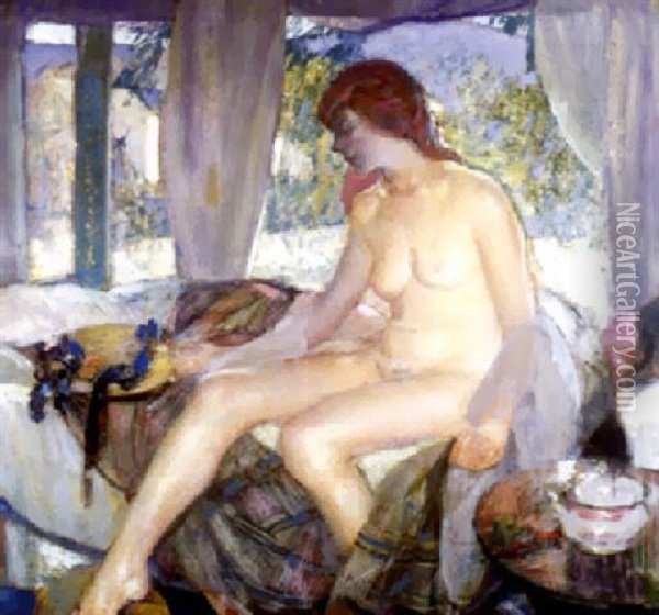 Seated Nude Oil Painting - Richard Edward Miller