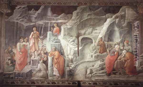 St John Taking Leave of his Parents 1452-65 Oil Painting - Fra Filippo Lippi