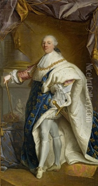 Portrat Konig Ludwig Xvi. Im Kronungsornat Oil Painting - Antoine-Francois (Calet) Callet