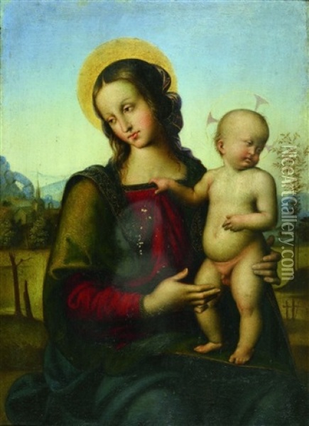 Madonna Mit Kind Oil Painting - Pietro Perugino