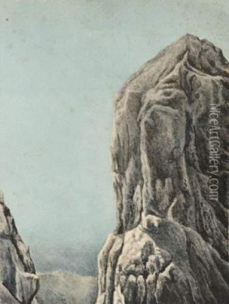 Le Glacier Du Baounnet Vu D'anciennes Moraines, Vallee
D'averole. Oil Painting - Frantz Schrader