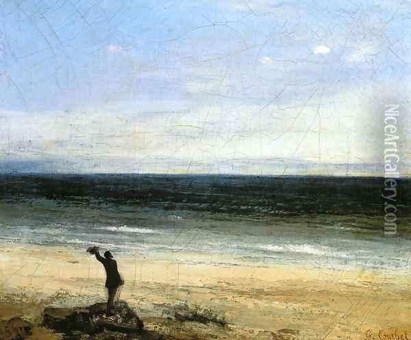 The Beach at Palavas Oil Painting - Gustave Courbet