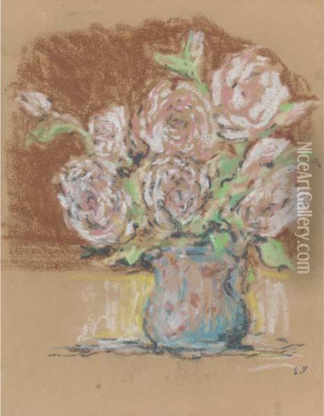 Bouquet De Roses Oil Painting - Jean-Edouard Vuillard