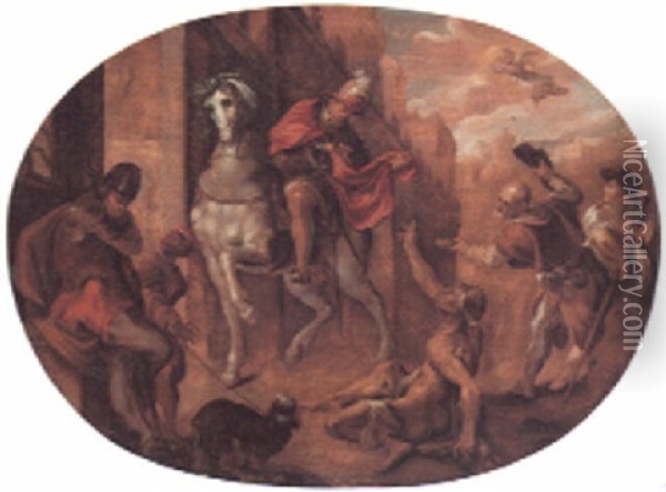 The Charity Of Saint Martin Oil Painting - Matthias Gundelach