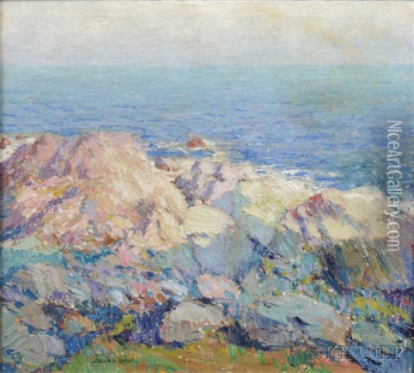 Rocky Seascape Oil Painting - Sigurd Skou