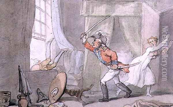The Angry Husband Oil Painting - Thomas Rowlandson