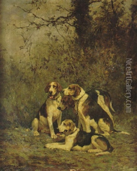 Hounds At Rest Oil Painting - Olivier de Penne