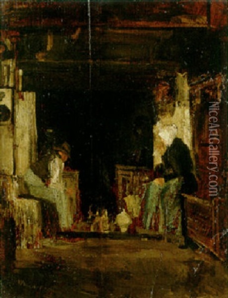 Interior Oil Painting - James Abbott McNeill Whistler
