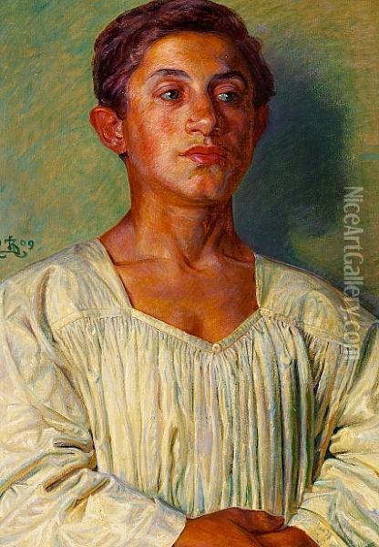 Titus. Civita D'antino 1909 Oil Painting - Kristian Zahrtmann