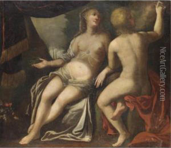 Angelica E Medoro Oil Painting - Pietro Liberi