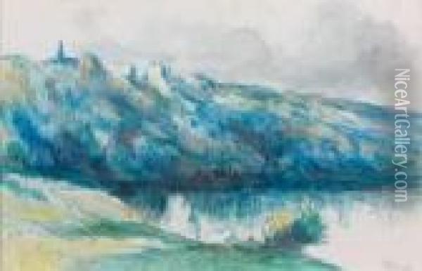 La Seine A Rolleboise Oil Painting - Maximilien Luce