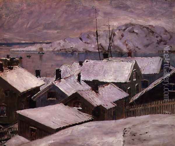 Fiskebackskil in Winter, 1899 Oil Painting - Carl Wilhelm Wilhelmson