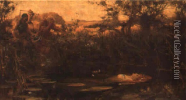 Ophelia Oil Painting - Herbert Gandy