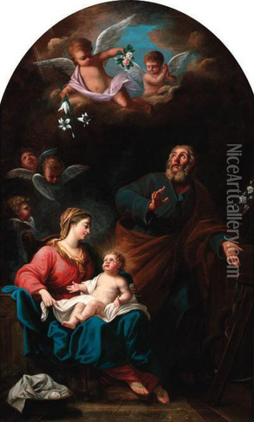 The Holy Family Oil Painting - Carlo Maratta or Maratti