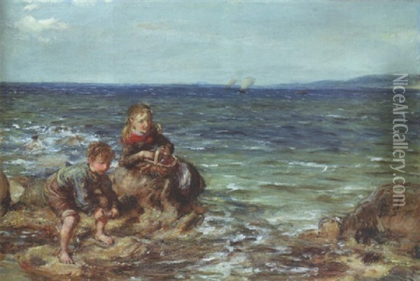 Caught In The Tide Oil Painting - William McTaggart