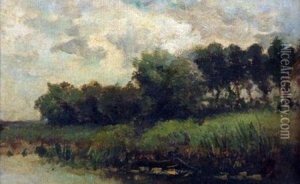 River Landscape Oil Painting - Jan Mari Henri Ten Kate