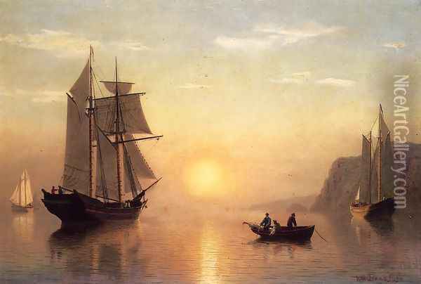 Sunset Calm in the Bay of Fundy Oil Painting - William Bradford